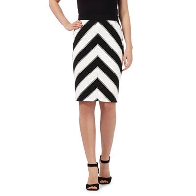 Star by Julien Macdonald Black striped textured skirt